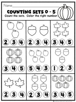 Fall Preschool Worksheets, Preschool Counting Worksheets, Halloween Math Worksheets, Kindergarten Math Worksheets Free, School Age Activities, Transitional Kindergarten, Math Writing, Fall Math, Free Preschool Worksheets