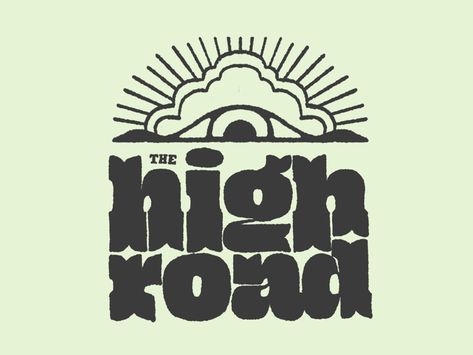 The high road typography psychedelic eye logo brand Inspiration Typographie, Eye Logo, 타이포그래피 포스터 디자인, High Road, Road Design, Minimalist Logo Design, Typography Inspiration, Business Logo Design, New Wall