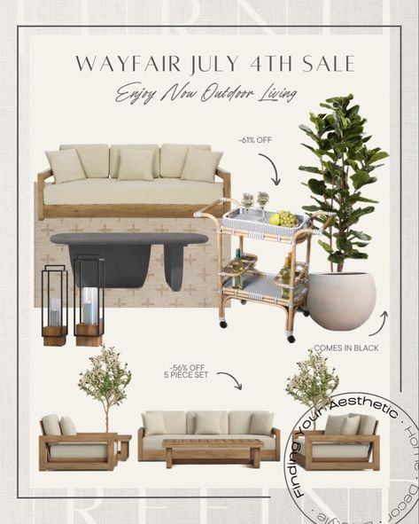 Arhaus Outdoor Furniture, Neutral Outdoor Furniture, Bar Cart Outdoor, Olive Tree In Pot, Sphere Planter, Wicker Bar Cart, Coffee Table Outdoor, Restoration Hardware Style, Entry Furniture