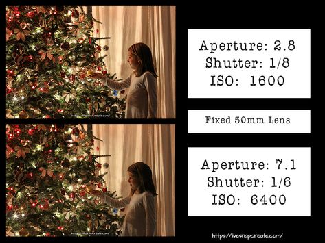 How to Photograph Christmas Lights - Live Snap Create Camera Settings For Christmas Lights, Christmas Lights Picture Ideas, 50mm Lens Photography, Indoor Christmas Photos, Camera Presets, Christmas Light Photography, Christmas Photography Family, Photography Settings, Film Photography Tips