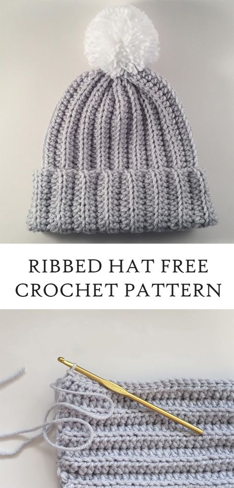 Crochet Ribbed Hat Pattern For Beginners How To Crochet For Beginners Beanie, Beginner Crochet Toque Free Pattern, Crochet Hat Looks Like Knit Free Pattern, Crochet Sock Hat Free Pattern, Crochet Boggins Free Pattern, Crochet Toque Pattern Free, Easy Crochet Ribbed Hat Pattern Free, Hdc Crochet Hat Pattern Free, Easy Ribbed Crochet Beanie