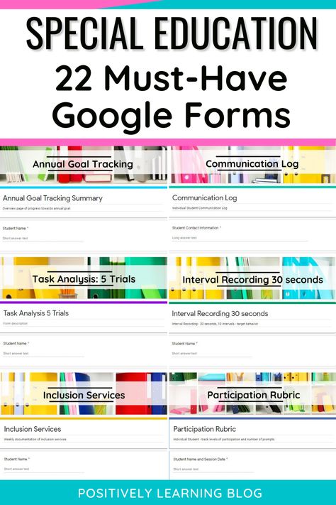 Special Ed Data using Google Forms - check out these user-friendly tips and tricks for busy special educators to streamline IEP tracking and student progress monitoring! Iep Goal Tracking Google Forms, Special Ed Bulletin Boards, Work Based Learning Special Education, Free Special Education Printables, Iep Goal Tracking Data Collection, Special Ed Bulletin Board Ideas, Special Education Resource Classroom, Special Education Progress Monitoring, Special Education Data Collection