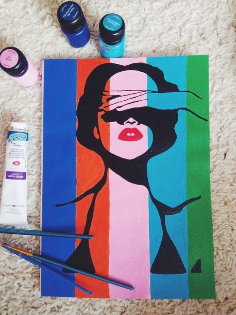 Hippie Painting, Pop Art Canvas, Canvas Painting Tutorials, Cute Canvas Paintings, Easy Canvas Art, Canvas For Beginners, Canvas Drawings, Canvas Painting Ideas, Soyut Sanat Tabloları