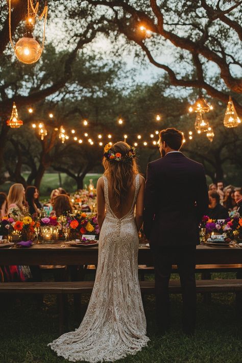 Create your dream day with these 10 stunning festival-inspired wedding themes that will enchant your guests! From boho vibes to vibrant celebrations, discover ideas that elevate your special day. Follow us for more wedding decor inspiration!  #WeddingInspiration #FestivalWeddings #BohoBride #UniqueBridalIdeas #WeddingThemes #WeddingPlanningChecklist #DecorInspiration #RusticChic #OutdoorWedding #ColorfulWeddings #WeddingTrends #LoveAndJoy #BrideAndGroom #WeddingDecor #DreamWedding Wedding Venues Boho, Earthy Bohemian Wedding, Summer Bohemian Wedding, Boho Wedding Backyard, Colorful Celestial Wedding, Granola Girl Wedding, Np Photoshoot, 10 Year Vow Renewal Ideas, Hippie Wedding Ideas