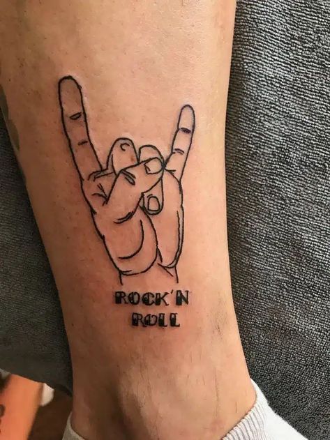 Rock And Roll Tattoo, Rock N Roll Tattoo, Rockstar Tattoo, Skull Hand Tattoo, Tatuagem Masculina Pequena, Rock Tattoo, Omerta Tattoo, Skeleton Hand Tattoo, Tattoo Prices