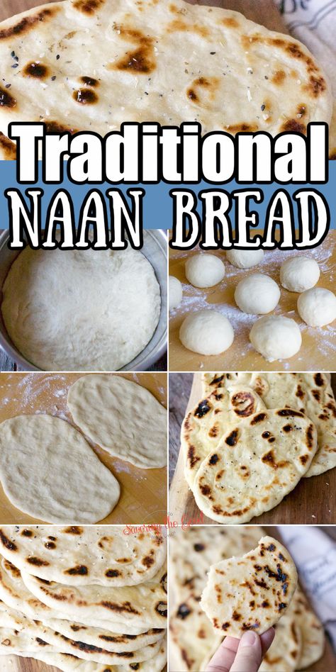 This easy naan bread recipe calls for plain yogurt, egg and is brushed with melted butter when the naan comes off the cast iron skillet. Homemade naan bread will outshine store-bought every time. Naan Bread Recipe No Yeast No Yoghurt, Naan Bread Recipe Authentic, Plain Naan Recipe, Naan Bread Recipe Greek Yogurt, Nana Bread Recipes Greek Yogurt, Naan Bread Recipe Easy Yogurt, Naam Bread Recipe, Greek Yogurt Naan Bread, Easy Naan Bread Recipe Greek Yogurt