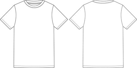 Tshirt Template Front And Back, Tshirt Template, T Shirt Design Vector, Vector Template, Back View, Blank White, Shirt Mockup, Design Vector, White T Shirt