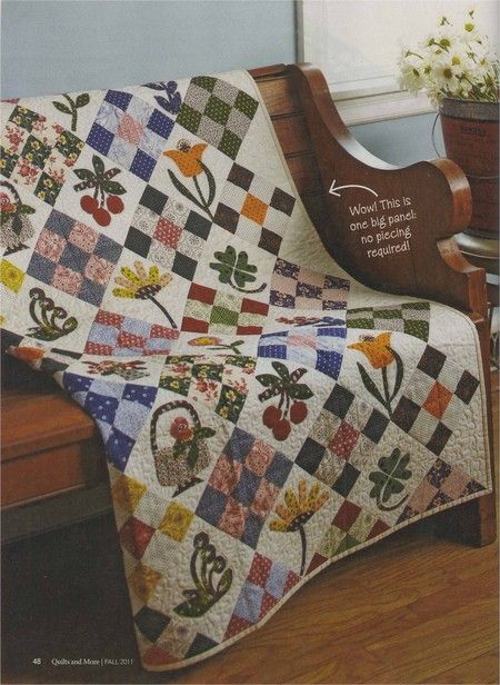 Calico Garden Quilt, Quilting Blanket, Aplique Quilts, Inspirational Quilts, Garden Quilts, Quilt Layouts, Quilts Patchwork, Patchwork Ideas, Flower Garden Quilt