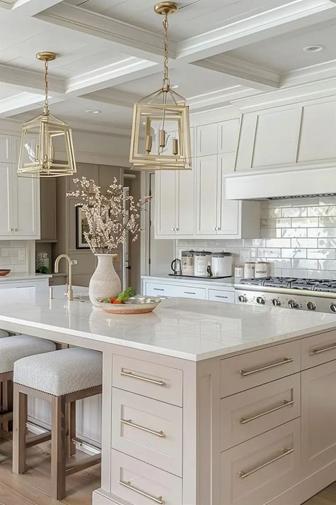 48 Neutral Kitchen Ideas to Fuel Your Inspiration - DecorWithEva Neutral Kitchen Ideas, Kitchen Cabinet Colours, Modular Kitchen Cabinet, Gourmet Kitchen Design, Cabinet Colours, Taupe Kitchen, Timeless Kitchen Design, Bequia, Elegant Kitchen Design