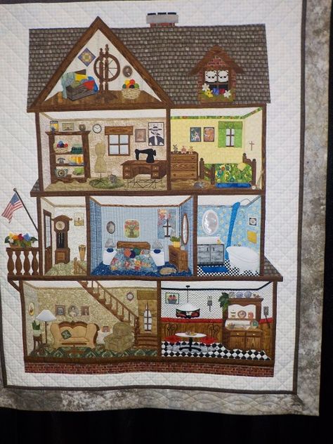 Name: AQS 2016 by ctrysass2012 from quilting board Dollhouse Quilt, House Quilt Block, House Quilt Patterns, Quilting Board, Landscape Quilts, Picture Quilts, Quilt Festival, House Quilts, Wall Quilts