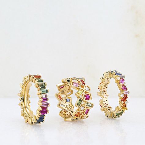 Happy Friday! Add some rainbow sparkle to your fingers with Suzanne Kalan diamond baguette rings. 🌈✨ Stop by and visit us in-store to view more by Suzanne Kalan, or visit our website. Baguette Rings, Rainbow Sparkle, Diamond Baguette, Suzanne Kalan, Baguette Diamond Rings, Baguette Ring, Baguette Diamond, Happy Friday, Baguette