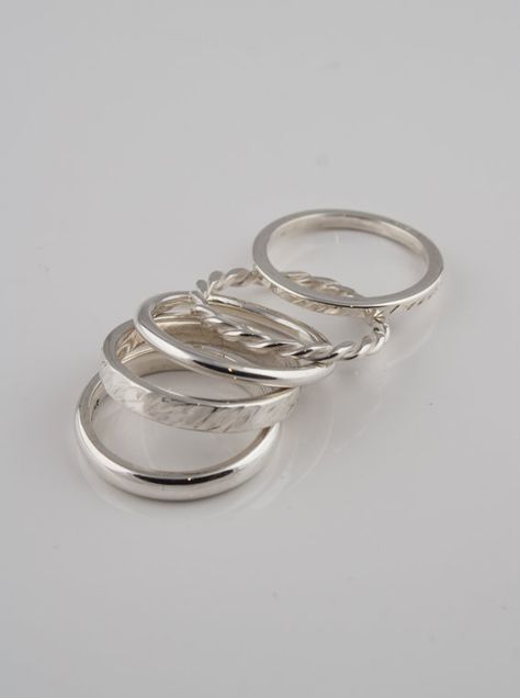 Hand Made Silver stack rings set of five by martinsmartsilver Cheap Classic Silver Stackable Rings, Classic Silver Tarnish-resistant Stackable Rings, Nickel-free Silver Stackable Rings, Classic Silver Stackable Nickel-free Rings, Cheap Nickel-free Stackable Sterling Silver Rings, Stack Rings, Sterling Silver Stacking Rings, Stacking Ring Set, Silver Stacking Rings