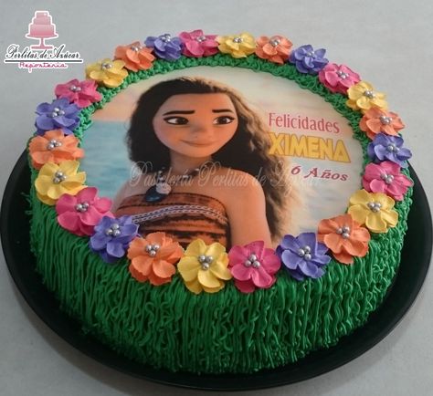 Moana Birthday Party Cake, Moana Birthday Cake, Moana Birthday Party Theme, Marshmallow Flowers, Moana Cake, Moana Theme, Disney Princess Cake, Disney Birthday Party, Hawaiian Birthday Party