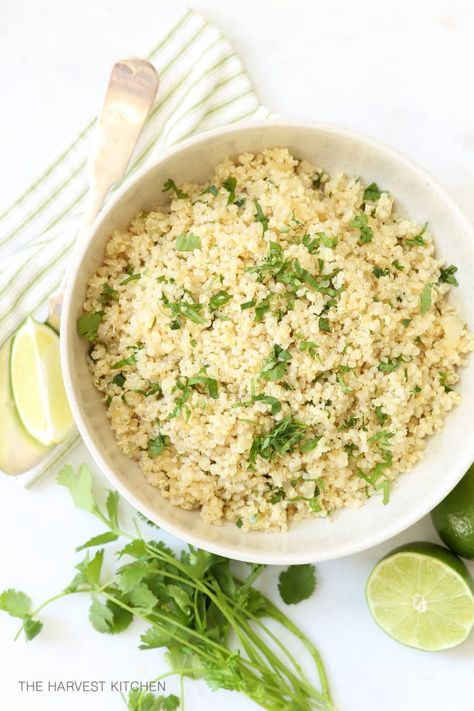 Cilantro Lime Quinoa Chipotle Rice, Cilantro Lime Quinoa, Chipotle Copycat, Cilantro Lime Rice Recipe, Quinoa Burger, Quinoa Muffins, Quinoa Chili, Lime Quinoa, Harvest Kitchen