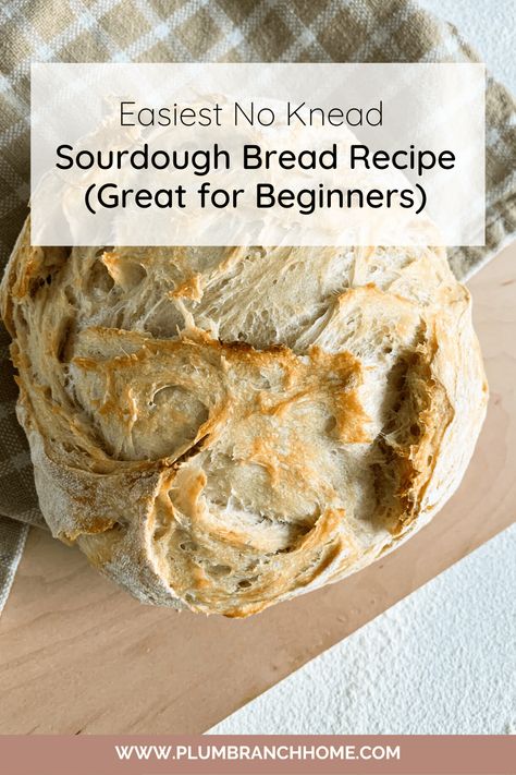 No Knead Sourdough Bread, No Knead Sourdough, Artisan Sourdough Bread Recipe, Easy Sourdough Bread Recipe, Sourdough Bread Starter, No Yeast Bread, Homemade Sourdough Bread, Homemade Sourdough, Knead Bread