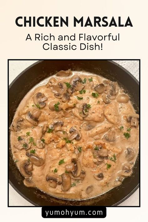 Indulge in the sophisticated flavors of Chicken Marsala, a classic Italian dish that’s both elegant and comforting. This recipe features tender chicken breasts cooked in a rich Marsala wine sauce with mushrooms, creating a savory and slightly sweet flavor profile. The sauce is made by deglazing the pan with Marsala wine and adding a touch of cream for a luscious finish. Pan Fried Chicken Breast, Wine Flavors, Pan Fried Chicken, Marsala Wine, Fried Chicken Breast, Classic Italian Dishes, Tender Chicken Breast, Chicken Marsala, Wine Sauce