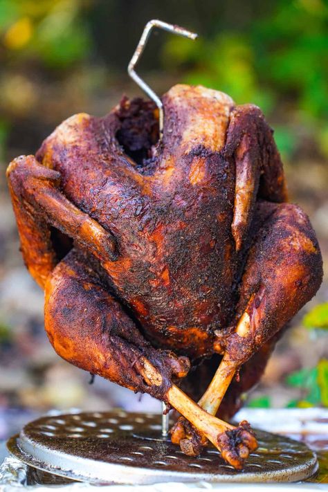 Smoke Fried Turkey - Over The Fire Cooking Deep Fried Turkey Recipes, Salmon Pinwheels, Rotisserie Turkey, Turkey Prep, Fried Turkey Recipes, Deep Fried Turkey, Franklin Bbq, Fried Turkey, Whole Turkey