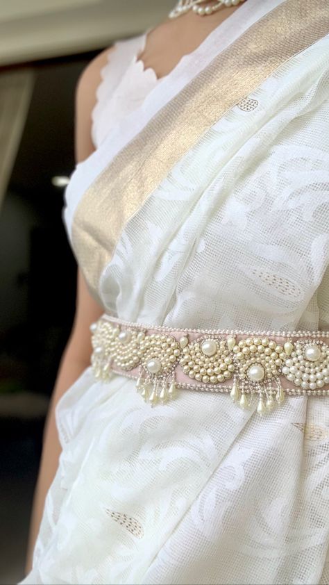 Embroidered Belts and Jewelry Kamarpatta On Saree, Maggam Hip Belt Design, Diy Saree Belt, Belt Design For Saree, Hand Work Belt Design, Belt Work Design, Belt On Saree, Saree Belt Designs Diy, Aari Belt Design