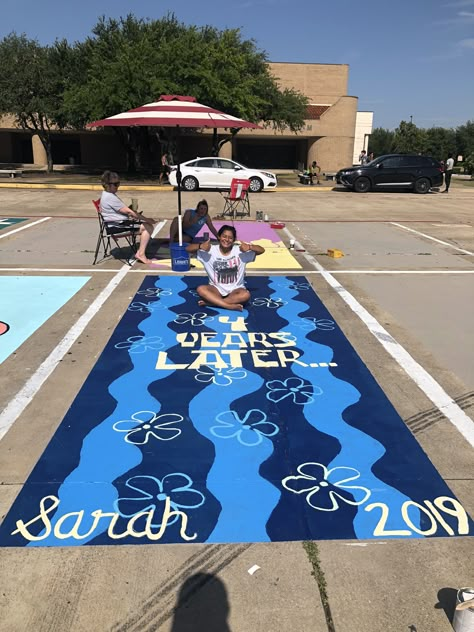 Parking Space Ideas, Senior Parking Space Ideas, Parking Lot Painting, Senior Year Things, Senior Year Fun, Senior Year Pictures, Senior Parking Spot, Parking Spot Painting, Senior Pranks