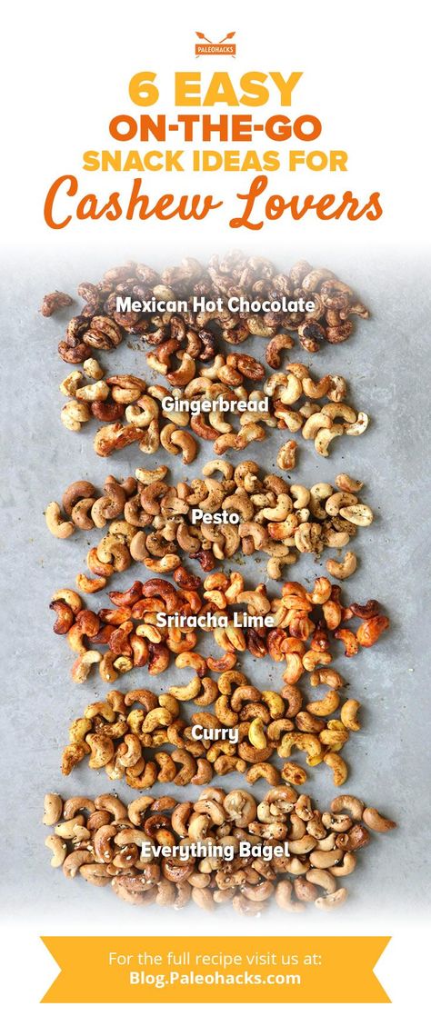 Paleo Recipes Snacks, Delicious Paleo Recipes, Healthy Sweet Snacks, Healthy Vegan Snacks, Mexican Hot Chocolate, Roasted Cashews, Paleo Diet Recipes, On The Go Snacks, Paleo Snacks