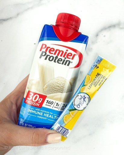 Protein Lemonade, Protein Powder Recipes Shakes, Premier Protein Shake, Protein Shake Drinks, Protein Drink Recipes, Protein Milkshake, Flavored Lemonade, Premier Protein Shakes, Frosted Lemonade