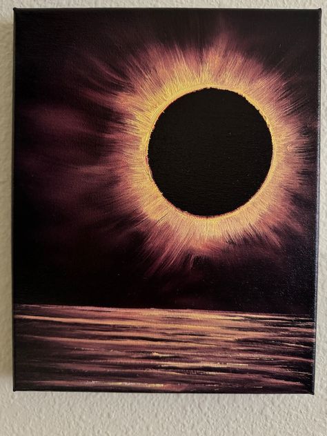 Solar Eclipse Seascape Original Landscape Oil Painting 8x10in - Etsy Eclipses Art, Eclipse Solar, Canvas Ideas, Original Landscape, Solar Eclipse, Oil Painting Landscape, Oil Paintings, Painting Ideas, Solar