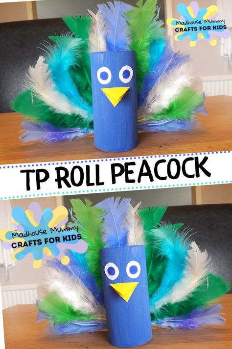 Recyclable Art, Craft Bird, Parker James, Zoo Animal Crafts, Mummy Crafts, Bird Peacock, Bird Craft, Kindergarten Craft, Crafts 2023