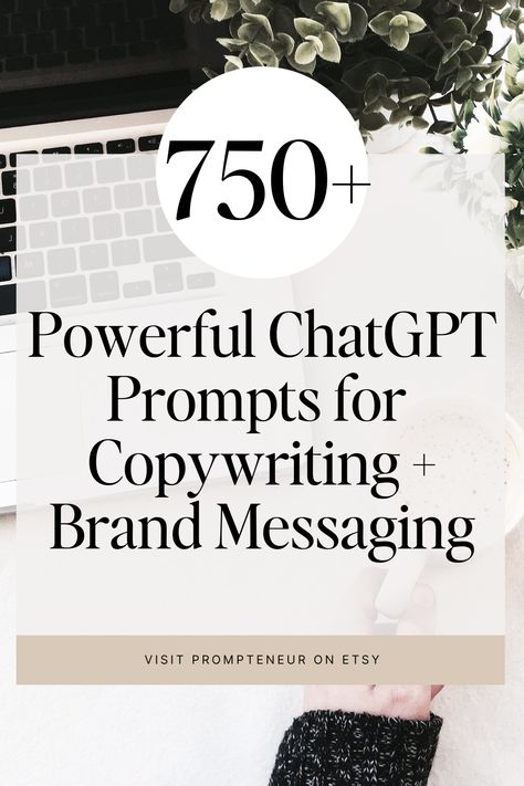 Boost your copywriting game with these ChatGPT Copywriting & Brand Messaging Templates! Designed to skyrocket your conversions and captivate your audience, these prompts are a must-have for all aspiring copywriters and marketers. From website copy to email marketing, these templates will guide you towards creating engaging, high-converting copy effortlessly. #copywriting #copywritingtemplates #chatgptprompts #writingprompts #marketingstrategy #websitecopy #branding #brandstrategy #blogging Prompts Chat Gtp, Copywriting Checklist, Best Copywriting Ads, Advertising Copywriting, Good Copywriting Examples, Brand Messaging, Website Copy, Story Prompts, Brand Strategy