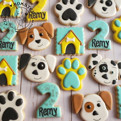 Dog Face Cookies Decorated, Cutout Cookie, International Dog Day, Dog Cookies, Sweets Cake, Cookies Decorated, Puppy Party, Cut Out Cookies, Dog Face