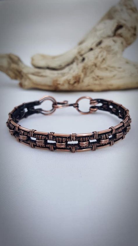 Wire Bracelet For Men, Wire Wrap Bracelet For Men, Mens Wire Wrapped Bracelet, Artisan Copper Wire Wrapped Bracelets, Elegant Wire Wrapped Copper Cuff Bracelet, Mens Copper Bracelet, Jewelry Tutorials Free, Adjustable Wire-wrapped Copper Wire Bracelets, Diy Wire Jewelry Rings