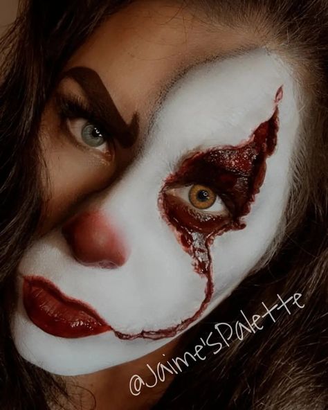 @jaimespalette Halloween Costume Halloween Facepaint Pennywise Makeup Pennywise Costume Pennywise Halloween Look It You'll Float Too #pennywise #halloween #costume #makeup #fxmakeup #scarwax Sugarlandart.com Pennywise Halloween Costume, Pennywise Makeup, Pennywise Costume, Halloween Costume Makeup, Pennywise Halloween, Scar Wax, You'll Float Too, Face Painting Halloween, Halloween Costumes Makeup