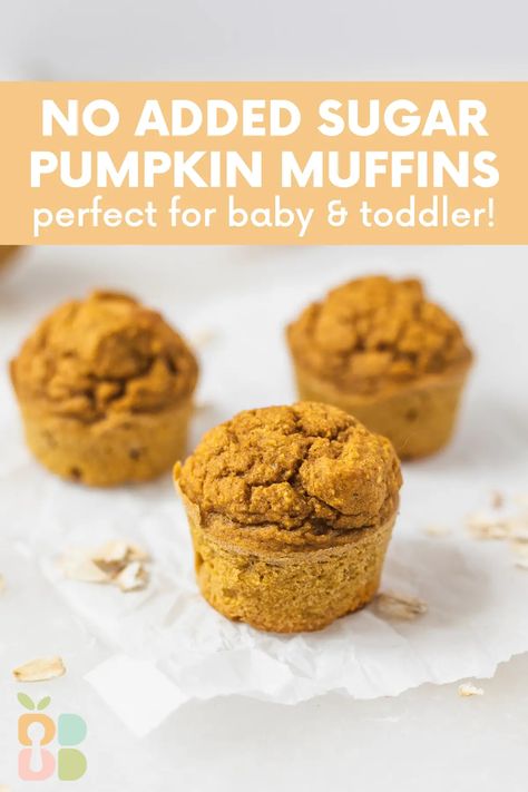 Baby Led Weaning Pumpkin Muffins (No Added Sugar) - Baby Led Bliss Baby Pumpkin Muffins, Pumpkin Baby Food, Mini Pumpkin Muffins, Pumpkin Banana Muffins, Toddler Muffins, Blw Recipes, Baby Muffins, Pumpkin Muffin Recipes, Toddler Recipes