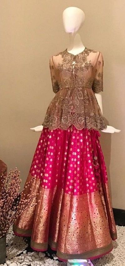 Top 50 Latest Peplum Lehenga Blouse Designs For Weddings and Parties Peplum Top Outfits Indian, Peplum Lehenga, Peplum Top Outfits, Lengha Blouse Designs, Long Blouse Designs, Lehenga Saree Design, Choli Dress, Indian Outfits Lehenga, Outfits Indian