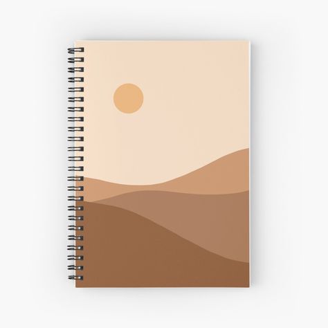 Neutral Notebook, Minimal Notebook, Minimalist Notebook, Minimalist Landscape, Cover Book, Notebook Design, Neutral Tones, Spiral Notebook, Awesome Products