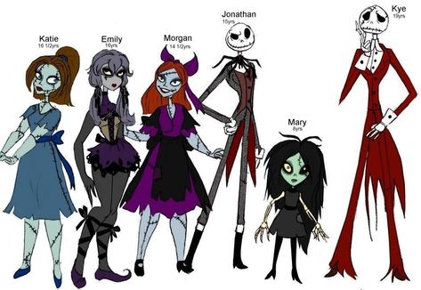 Skellington kids coloured by Lily-pily Nightmare Before Christmas Oc, Nightmare Before Christmas Character, Nightmare Before Christmas Three Kids, 3 Kids From Nightmare Before Christmas, Nightmare Before Christmas Concept Art, Zero Nightmare Before Christmas, Tim Burton Style, Trick Or Treater, Beauty Art