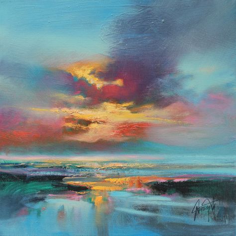 Seascape painting Oil on canvas Original size 30 x 30cm Scottish Landscape Painting Youtube Like Me on Facebook Faces Abstract, Scottish Landscape Painting, Scott Naismith, Sky And Water, Clouds In The Sky, Canvas Drawing, Drawing Faces, Scottish Landscape, Pics Art