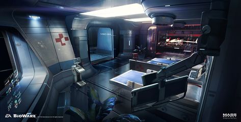 MEA_Tempest Med Bay by Ken Fairclough | Sci-Fi | 2D | CGSociety Mass Effect Andromeda, Tomorrow Land, Environment Painting, Spaceship Interior, Sci Fi Environment, Space Games, Futuristic Art, Education Design, Futuristic City