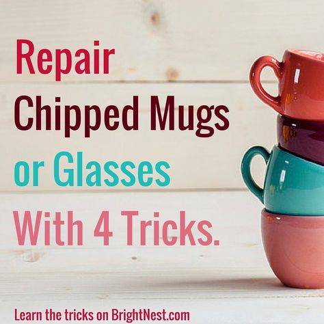 Repair Chipped Mugs or Glasses With These 4 Tricks How To Fix Chipped Ceramic Bowl, Crafty Witch, Chip Mug, Wire Egg Basket, Diy Sharpie, Clear Nail, Glass Repair, Clear Nail Polish, Furniture Redo