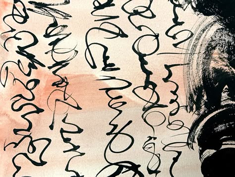 The Art of Asemic Writing - Live Online Mixed Media Art Classes Virtual Retreats Inspiration For Art Ideas, Asemic Writing Tutorial, Mixed Media Abstract Art, Asemic Writing Art, Mark Making Ideas, Asemic Art, Creative Mindfulness, Calligraphy Flourishes, Painting Basics