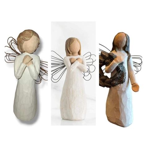 Willow Tree Angel's Set Of 3 - Wishes, Love, Winter New In Box Estimate 5 To 6 Inches Tall Inventory Binhd/Cm/2l Diy Willow Tree, Willow Tree Angels, 3 Wishes, Love Winter, Winter Color, Willow Tree, Winter Colors, Wood Working, 6 Inches