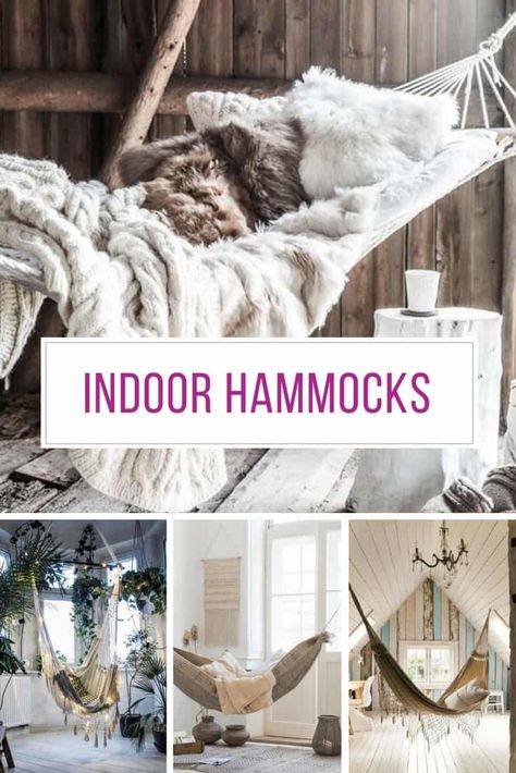 Indoor Hammock Ideas, Boho Hammock, Indoor Hammock Bed, Hammock In Bedroom, Hammock Ideas, Diy Hammock, Hammock Accessories, Hammock Stands, Indoor Hammock