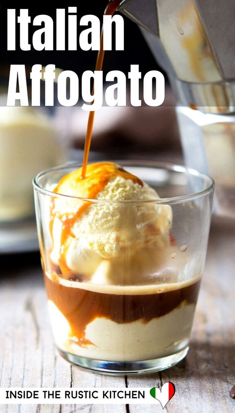 Italian Affogato, Dessert Italian, Italian Desserts Easy, Espresso Ice Cream, Affogato Recipe, Easiest Dessert, Italian Ice Cream, Coffee Drink Recipes, Coffee Ice Cream