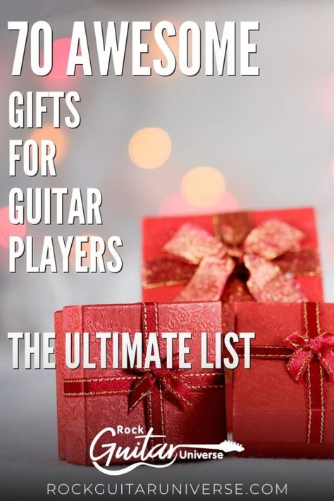 The holidays are upon us and everyone wants to give something special to their loved ones. If your loved ones happened to be a guitarist and you are not sure what to give them you can check these 70 awesome gifts for guitar players #guitar #guitarplayer #holiday Christmas Gift Ideas For Guitar Players, Gifts For A Guitar Player, Gift Ideas For Guitar Players, Gifts For Guitar Lovers, Gifts For Guitar Players, Guitar Teacher Gifts, Guitar Lover Gifts, Gifts For Musicians, Music Lifestyle