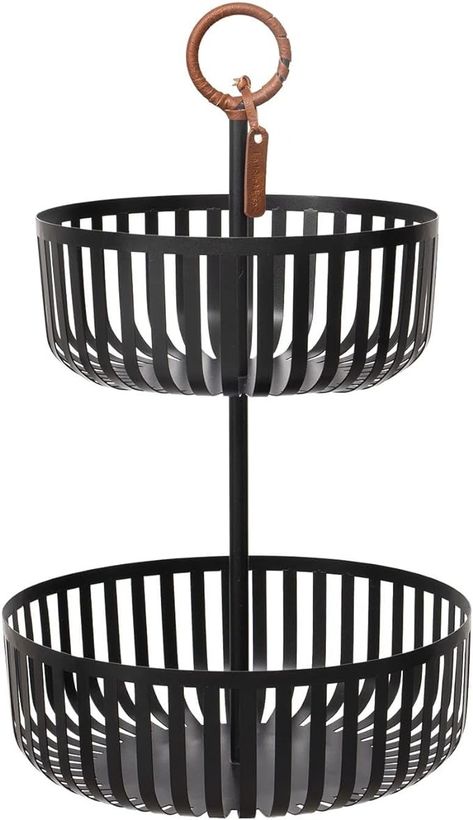 Amazon.com: LA JOLIE MUSE 2 Tier Fruit Basket, Countertop Fruit Vegetable Basket Bowl Metal Wire Storage Basket Fruits Stand Holder Organizer for Bread Snack Veggies,matte Black: Home & Kitchen Snack Veggies, 2 Tier Fruit Basket, Tiered Fruit Basket, Wire Fruit Basket, Wire Basket Storage, Basket Bowl, Bread Snacks, Iron Lanterns, Vegetable Basket