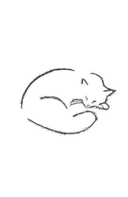 Cat Sleeping Drawing, Cutest Drawings, Drawing Sleeping, Dog Paw Drawing, Cat Line Drawing, Cute Cat Sleeping, Simple Cat Drawing, Sleeping Drawing, Sleeping Boy