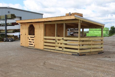 Goat Sheds - Mini Barns and Shed Construction - Millersburg Ohio Goat House Ideas, Barn Chicken Coop, Pasture Shelter, Sheep Shelter, Goat Playground, Millersburg Ohio, Goat Shed, Livestock Shelter, Goat Shelter