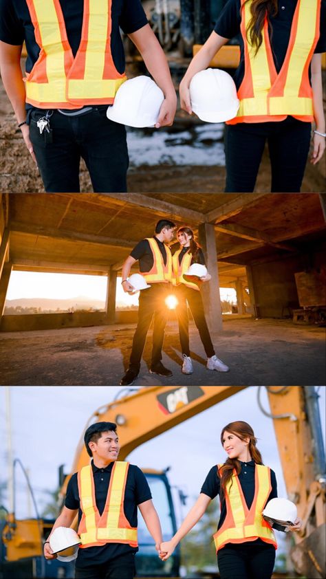 Civil Engineer Photoshoot, Engineer Photoshoot Ideas, Engineer Photoshoot, Engineer Wedding, Photoshoot Ideas For Kids, Prenup Photoshoot Ideas, Prenup Outfit, Engagement Announcement Photos, Pre Wedding Photoshoot Outfit