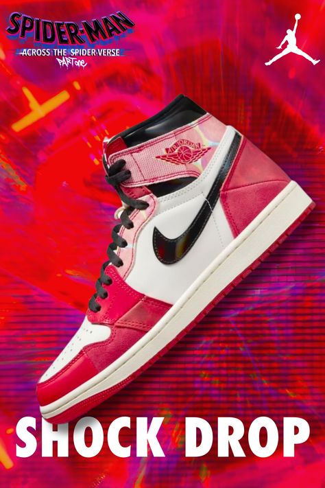 Nike reports that the Air Jordan 1 High OG Spider-Man: Across the Spider-Verse Next Chapter was the largest kids shock drop on the SNKRS app ever🕷️🕸️ Urban Style Design, Glasses Trends, Jordan 1s, Jordan 1 High Og, Air Jordan 1 High, Summer Bucket Lists, Spider Verse, Room Posters, Jordan 1