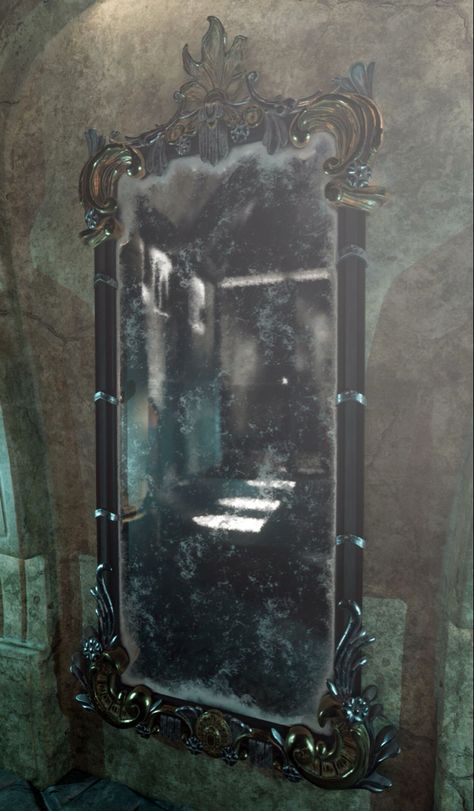 Fantasy Mirror Aesthetic, Room Full Of Mirrors Creepy, Gothic Mirror Aesthetic, Vintage Mirror Aesthetic Dark, Old Mirror Drawing, Magic Mirror Art, Old Mirror Aesthetic, Magic Mirror Aesthetic, Mirror Aesthetic Dark