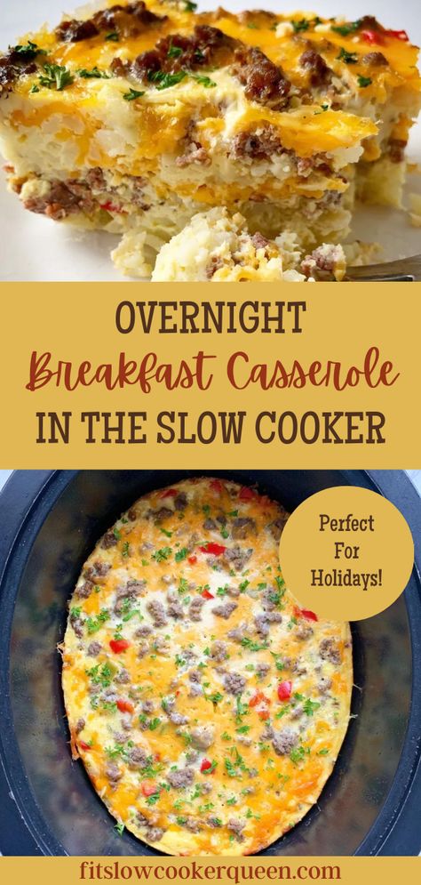 Easy Slow Cooker Breakfast, Slow Cooker Breakfast Casserole, Crockpot Breakfast Casserole, Breakfast Crockpot Recipes, Overnight Breakfast Casserole, Overnight Breakfast, Slow Cooker Breakfast, Crockpot Breakfast, Breakfast Casserole Easy